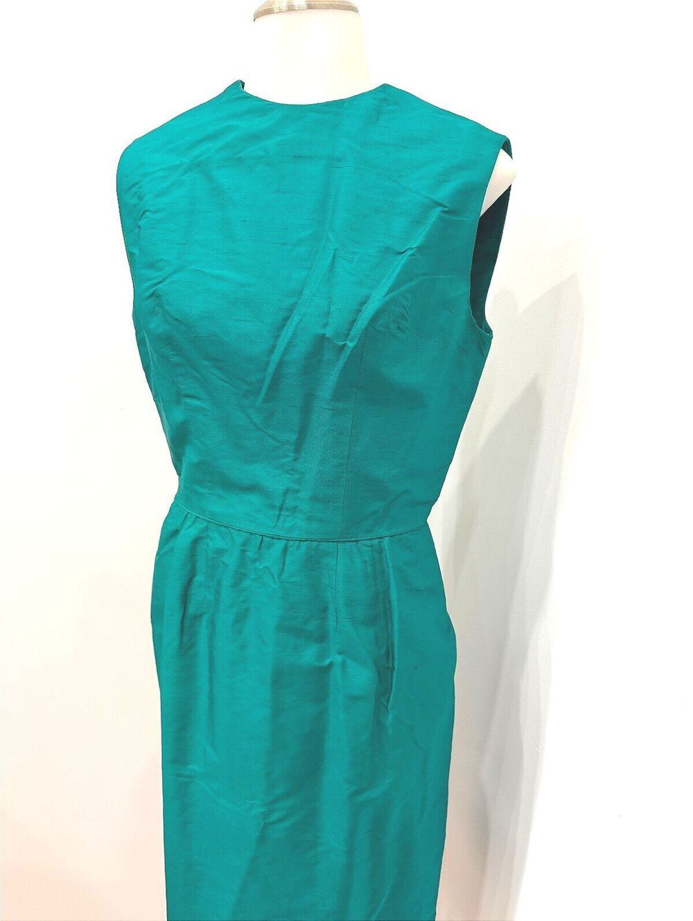 60s vintage Teal Sleeveless Knee-Length Dress Wiggle